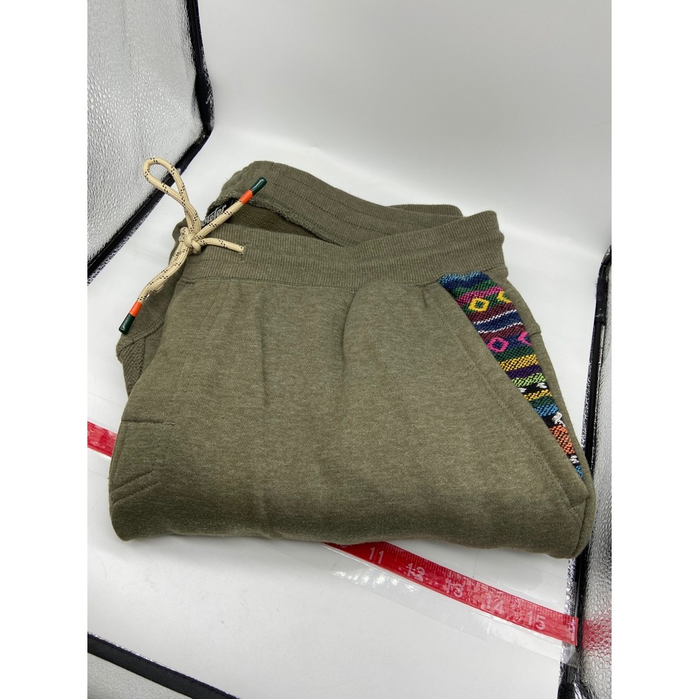 Howler Bros Sweatpants Olive Green XL Serape Trim Joggers Drawstring Boho Grunge